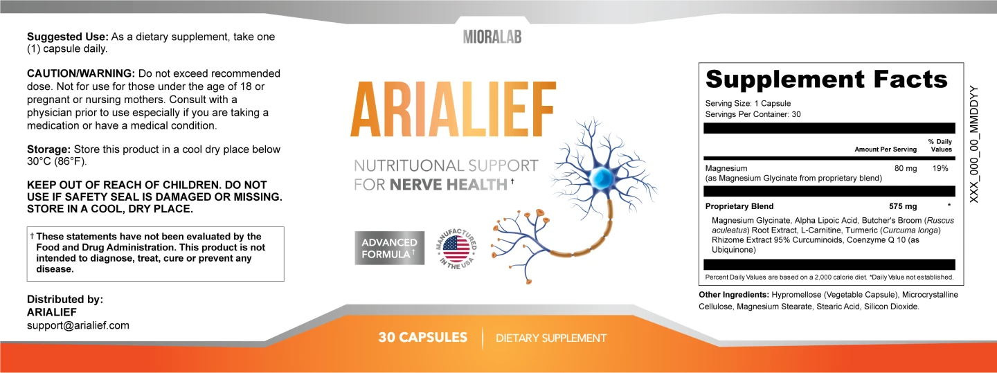 arialief supplement facts